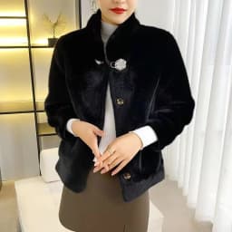 2026 Winter New Mink-Like Coat Women Fur Jacket Thickened Stand-UP Collar Outwear Short Mink Velvet Overcoat Female Fashion Tops