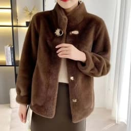 2026 Winter New Mink-Like Coat Women Fur Jacket Thickened Stand-UP Collar Outwear Short Mink Velvet Overcoat Female Fashion Tops