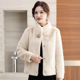 2026 Winter New Mink-Like Coat Women Fur Jacket Thickened Stand-UP Collar Outwear Short Mink Velvet Overcoat Female Fashion Tops