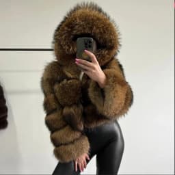 Women Hooded Faux Fur Coats Solid Short Jackets Mini Lenth Long Sleeves Open Stitch Straight Y2k Casual 2026 Autumn Winter