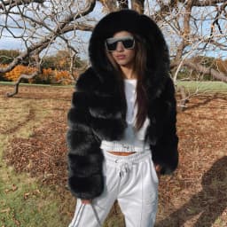 Women Hooded Faux Fur Coats Solid Short Jackets Mini Lenth Long Sleeves Open Stitch Straight Y2k Casual 2026 Autumn Winter