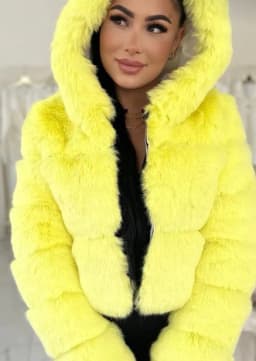 Women Hooded Faux Fur Coats Solid Short Jackets Mini Lenth Long Sleeves Open Stitch Straight Y2k Casual 2026 Autumn Winter