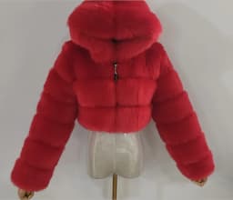 Women Hooded Faux Fur Coats Solid Short Jackets Mini Lenth Long Sleeves Open Stitch Straight Y2k Casual 2026 Autumn Winter