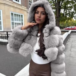 Women Hooded Faux Fur Coats Solid Short Jackets Mini Lenth Long Sleeves Open Stitch Straight Y2k Casual 2026 Autumn Winter