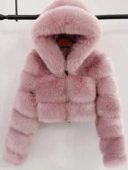 Women Hooded Faux Fur Coats Solid Short Jackets Mini Lenth Long Sleeves Open Stitch Straight Y2k Casual 2026 Autumn Winter