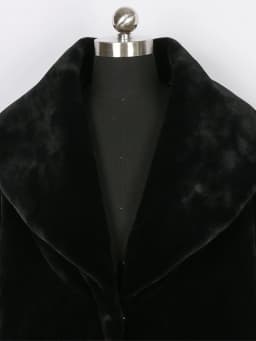 Nerazzurri Extra Long Black Winter Faux Fur Coat Women Long Sleeve Plus Size Elegant Fluffy Sheared Mink Fur Overcoat 6xl 7xl