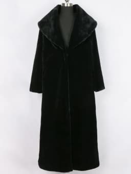 Nerazzurri Extra Long Black Winter Faux Fur Coat Women Long Sleeve Plus Size Elegant Fluffy Sheared Mink Fur Overcoat 6xl 7xl
