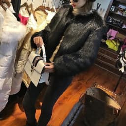Cropped Black Faux Fur Coat Women Fashion Elegant Luxury White Fluffy Jacket Winter Ladies Korean Pink Design Furry Outerwears