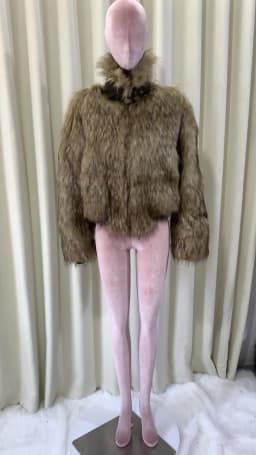 Lautaro Autumn Winter Short Warm Thick Hairy Shaggy Patchwork Faux Raccoon Dog Fur Coat Women Zipper Luxury Fluffy Jacket 2024