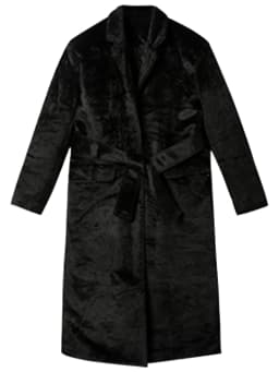Lautaro Winter Oversized Long Black Soft Faux Fur Trench Coat for Women Long Sleeve Sashes Casual Stylish Korean Fashion 2021