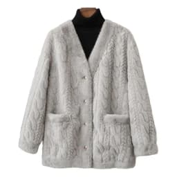 Environmental Protection Fur Coat Women's 2025 Spring Autumn Winter New Temperament Mao Mao Jacket V-neck Thicken Outcoat Ladies