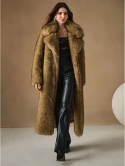 New Autumn and Winter Fashionable Fluffy Long Coat Imitating Fox Fur Fluffy Parka Jacket