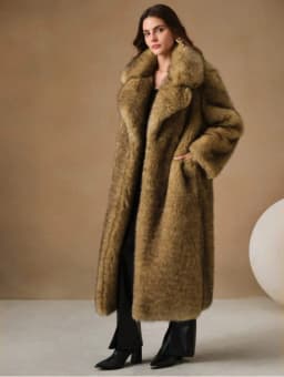 New Autumn and Winter Fashionable Fluffy Long Coat Imitating Fox Fur Fluffy Parka Jacket