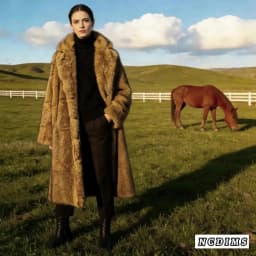 New Autumn and Winter Fashionable Fluffy Long Coat Imitating Fox Fur Fluffy Parka Jacket