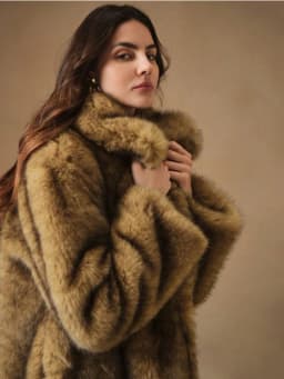 New Autumn and Winter Fashionable Fluffy Long Coat Imitating Fox Fur Fluffy Parka Jacket