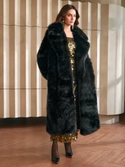 New Autumn and Winter Fashionable Fluffy Long Coat Imitating Fox Fur Fluffy Parka Jacket