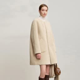 Amii Fur Coat Woman 2025 Winter New O-Neck Loose Medium And Long Tops With Scarf Warm Long Sleeve Elegant Fur Jacket 12554011