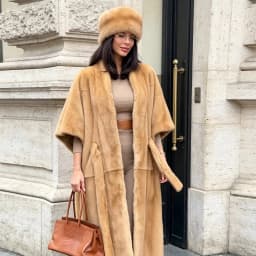 Women Faux Fur Shawl Collar Maxi Coat 3/4 Sleeve Open Front Self-Tie Belt Loose Fit Vintage Warm Jacket Luxury Ladies Outerwear