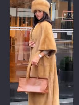 Women Faux Fur Shawl Collar Maxi Coat 3/4 Sleeve Open Front Self-Tie Belt Loose Fit Vintage Warm Jacket Luxury Ladies Outerwear