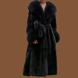 Winter Women Long Faux Fur Coat Thick Warm Mink Fur Jacket Feather Coats Oversized Outerwear Fur Collar Luxury Women's Clothing