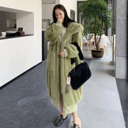 2025 Winter New Faux Fur Cotton Coat Fashion Hooded Cotton Coat Long Plush Fleece Temperament Loose Jacket Women Winter Trend
