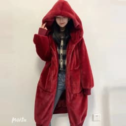 2025 Winter New Faux Fur Cotton Coat Fashion Hooded Cotton Coat Long Plush Fleece Temperament Loose Jacket Women Winter Trend