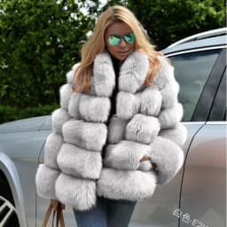Women Faux Fox Fur Coats Maxi Coats Turn Down Collar Thick Warm Elegant Autumn Winter Open Stitch Fur Jackets Warm Streetwear
