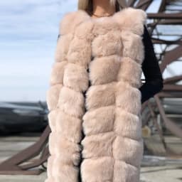 HJQJLJLS 80 Cm Faux Fur Vest 2021 Winter Women Thick Warm Faux Fox Fur Sleeveless Coat Female Fluffy Artificial Fur Coat Jacket