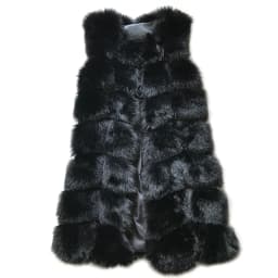 HJQJLJLS 80 Cm Faux Fur Vest 2021 Winter Women Thick Warm Faux Fox Fur Sleeveless Coat Female Fluffy Artificial Fur Coat Jacket