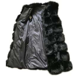 HJQJLJLS 80 Cm Faux Fur Vest 2021 Winter Women Thick Warm Faux Fox Fur Sleeveless Coat Female Fluffy Artificial Fur Coat Jacket