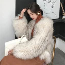 FANIECES Luxury Faux Fur Coats Women Winter Long Sleeve Furry Collarless Cardigan Fluffy Short Artificial Fur Outerweart шуба