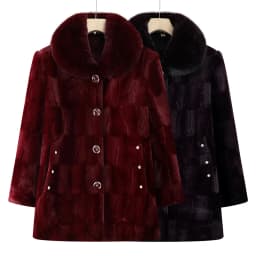 Large size Middle Aged Elderly Women Mink Coat Winter Thicken Cotton Padded Faux Fur Jacket High End Grandma Velvet Fur Overcoat