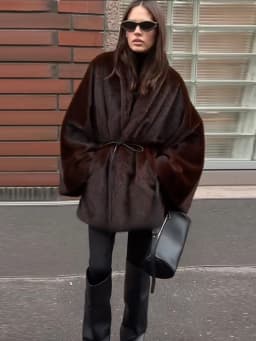 Vintage Brown Women's Faux Fur Coat Loose Full Sleeve Thicken Female Street Outerwear 2026 Autumn Winter Fashion Lady Jacket