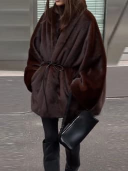 Vintage Brown Women's Faux Fur Coat Loose Full Sleeve Thicken Female Street Outerwear 2026 Autumn Winter Fashion Lady Jacket