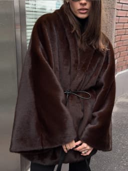 Vintage Brown Women's Faux Fur Coat Loose Full Sleeve Thicken Female Street Outerwear 2026 Autumn Winter Fashion Lady Jacket