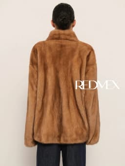 IG 2026 Women's High Collar Batwing Faux Mink Fur Jacket Loose Short Warm Winter Trendy Street Fashion Outerwear