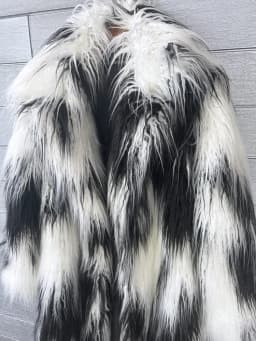 Women Print Long Faux Fur Coat Turn Down Collar Elegant Thick Coat Warm Jackets Lady Loose Coats Streetwear Winter 2025