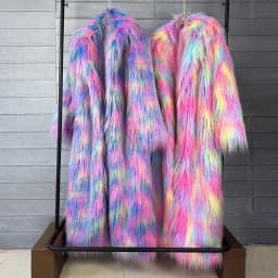 Women Print Long Faux Fur Coat Turn Down Collar Elegant Thick Coat Warm Jackets Lady Loose Coats Streetwear Winter 2025