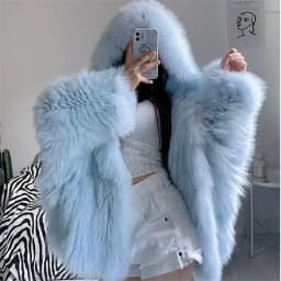 Faux Fur Coat Women Winter Short Bat Full Sleeve Hooded Coats Slim Spliced Thick Coat Loose Open Stitch Jacket