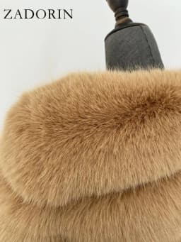 ZADORIN Winter Luxury Long Mink Fur Coats Woman Warm Faux Fur Coat Long Sleeve Fluffy Fur Jacket Woman Overcoat Fur Faux Coat