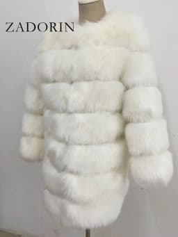 ZADORIN Winter Luxury Long Mink Fur Coats Woman Warm Faux Fur Coat Long Sleeve Fluffy Fur Jacket Woman Overcoat Fur Faux Coat