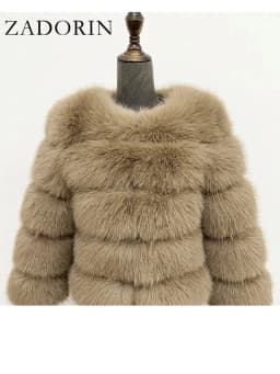 ZADORIN Winter Luxury Long Mink Fur Coats Woman Warm Faux Fur Coat Long Sleeve Fluffy Fur Jacket Woman Overcoat Fur Faux Coat
