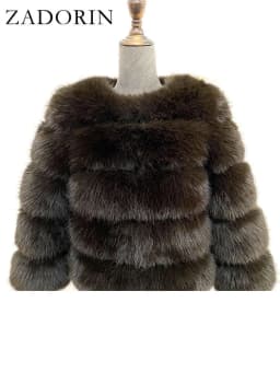 ZADORIN Winter Luxury Long Mink Fur Coats Woman Warm Faux Fur Coat Long Sleeve Fluffy Fur Jacket Woman Overcoat Fur Faux Coat