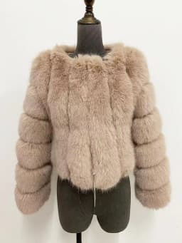 ZADORIN Luxury Fur Coats Long Sleeve Cropped Fluffy Faux Fox Fur Coat Women Pink White Jacket Tops Winter Jackets for Women 2025