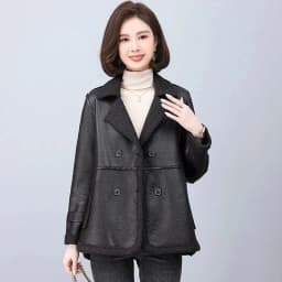 2025 Autumn/Winter New Thick Velvet Women's Leather Jacket Fashionable, Wearing Fur on Both Sides for Warmth