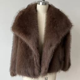 2025 Winter New Fashion Gradient Fluffy Fur Coat Women High Street Luxury Big Fur Collar Faux Fox Fur Jacket Female Overcoats
