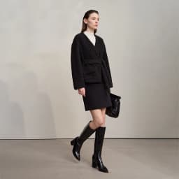 Amii Fur Coat 2026 Winter New Loose Short V-Neck Versatile Women's Coat Warm Long Sleeves With A Belt Jacket With Fur 12524007