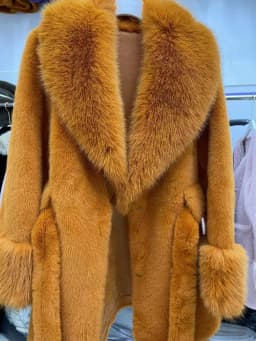 Luxury Vintage Faux Fur Coat Women Fur Collar Long Sleeve with Belt Oversized Fur Jacket Warm Thick Winter Cardigan Lady's Coats