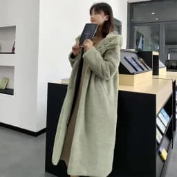 Women Faux Fur Maxi Jacket Thick Y2k Autumn Winter Maxi Coat Long Warm Luxury Belt Fur Black Parkas Bontjas Furry Outerwear