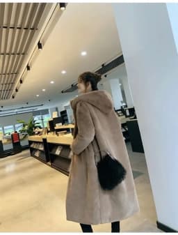 Women Faux Fur Maxi Jacket Thick Y2k Autumn Winter Maxi Coat Long Warm Luxury Belt Fur Black Parkas Bontjas Furry Outerwear